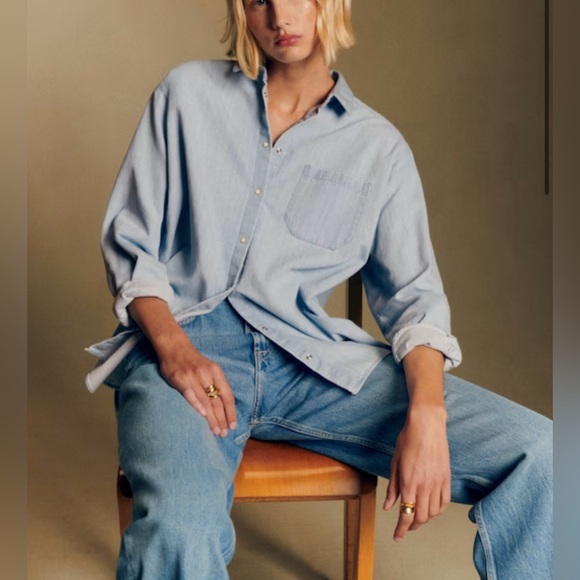 Sezane Max Shirt (Light Blue) - Picture 1 of 8